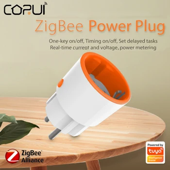 CORUI EU Plug Tuya Smart Zigbee Utičnica Smart Plug Utičnica Za Praćenje Energije, Daljinski Upravljač Rad S Alexa Google Home Gatgets