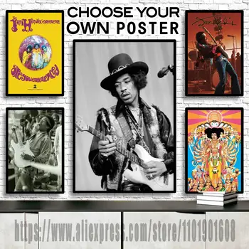 Klasični Jimi Hendrix uživo na Pozornici Platnu Umjetnost i Zidni Umjetnički Plakat s Likom Принта Moderan Obiteljski Dekor za spavaću sobu Plakati